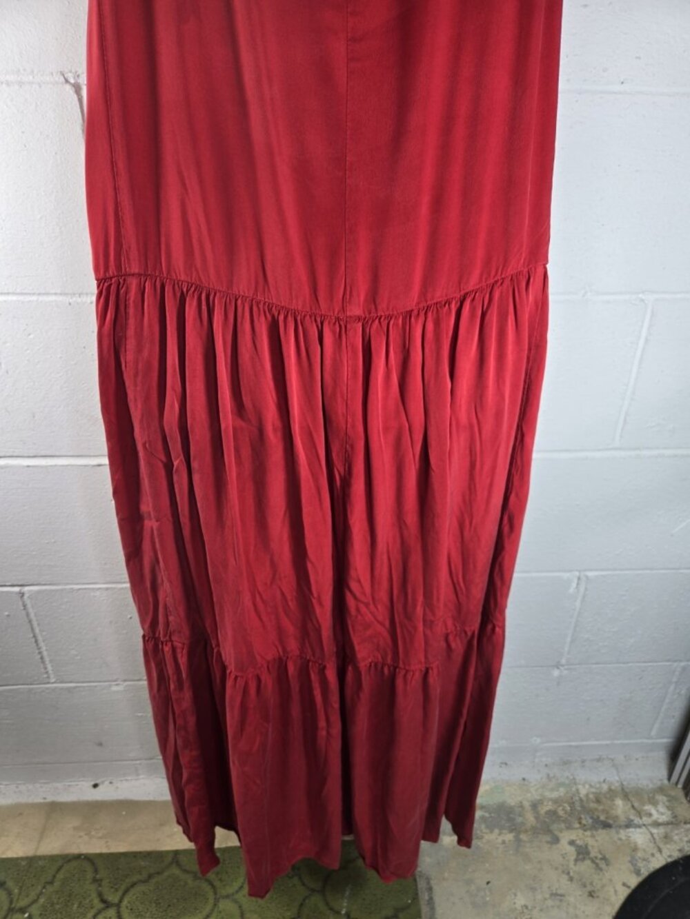Universal Standard Emily Red Cupro Vegan Silk Long Midi Maxi Sleeveless Dress - Picture 9 of 11